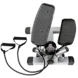 Heavy Duty Steel Frame Fitness Twist Stepper With Resistance Band And LCD Monitor