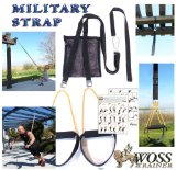 WOSS Military Strap Trainer Black, with Built-In Door Anchor, Made in USA Suspension Fitness