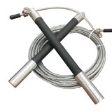Aluminum Crossfit Jumprope with Ball Bearing Handles , Adjustable 11 Foot Cable , Carrying Bag , Bonus 4K Ebook and Replacement Parts – Silver