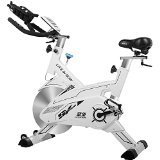 CycleFire Indoor Cycling Bike – Professional Home Cardio Gym Sports HIIT Training System With Pulse And LCD Display (WHITE)