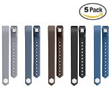 Fitbit Alta Bands,Greeninsync(TM) Smooth Finish Fitbit Alta Accessory Replacement Bands Large 5 set W Metal Clasp Unique Design Fatener for Man Women Kids