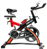 Merax® Indoor Spin Bike Training Cycle Black and Red, 44 lb Flywheel