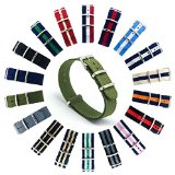 CIVO Watch Bands NATO Premium Ballistic Nylon Watch Strap Stainless Steel Buckle 18mm 20mm 22mm with Top Spring Bar Tool and 4 Spring Bars Bonus (Army Green, 20mm)
