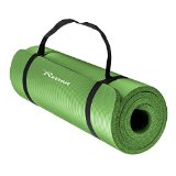Reehut All-Purpose 1/2-Inch Extra Thick High Density NBR Exercise Yoga Mat with Carry Strap for Gymnastic Fitness Green