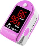 Facelake ® FL400 Pulse Oximeter with Carrying Case, Batteries, Neck/Wrist Cord – Pink