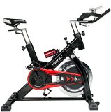 Merax® Pro Spin Bike Indoor Cycle Trainer 44-lb Flywheel(Black and Red)