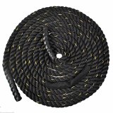 Giantex 1.5″ Workout Strength Training Undulation Poly Dacron Battle Rope Black (50ft)