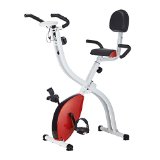 Pinty Folding Abdominal 8 Level Magnetic Upright Exercise Bike (Red)