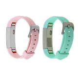 Henoda Silicone Bands for Fitbit Alta,Alta Strap Style,Large,Small (2PCS Texture Pink+Teal)