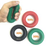 1 TOP RATED Hand Grip, Atelic® 3 PCS Set Hand Gripper Grip Silicone Ring – Resistance Strength Trainer Exerciser Increasing Hand, Finger, Wrist, and Forearm Strength