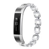 CreateGreat Diamond Bracelet Replacement Accessory Band for Fitbit Alta,Silver,Rose Gold