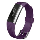 Fitbit Alta Band, UMTELE Soft Replacement Wristband with Metal Buckle Clasp for Fitbit Alta Smart Fitness Tracker, Purple