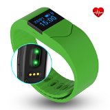EIISON Fitness Tracker with Heart Rate monitor E5S Activity Watch Step Walking Sleep Counter Wireless Wristband Pedometer Exercise Tracking Sweatproof Sports Bracelet for Android and iOS (Green)