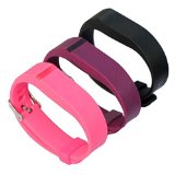 bayite Replacement Wrist Band with Watch Band Clasp Buckle and Fastener for Fitbit Flex Pack of 3