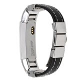 Henoda Leather Bands for Fitbit Alta,Alta Strap Style (Metal + Normal Leather)