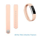 Fitbit Alta Bands,AK® Replacement Bands for Fitbit Alta with Metal Clasp (Blush, Small)