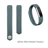Fitbit Alta Bands,AK® Replacement Bands for Fitbit Alta with Metal Clasp (Slate, Large)