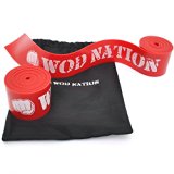 Muscle Floss Band by WOD Nation – Recovery Bands for Tack and Flossing Sore Muscles and Increasing Mobility – Stretch Band Includes Carrying Case (2 Red – Extra Strength)