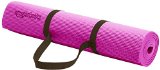 AmazonBasics 1/4-Inch Yoga and Exercise Mat with Carrying Strap, Purple