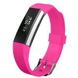 Fitbit Alta Band, UMTELE Soft Replacement Wristband with Metal Buckle Clasp for Fitbit Alta Smart Fitness Tracker, Fuchsia