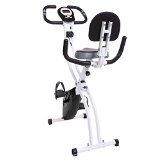 Ancheer Indoor Magnetic Folding Exercise Bike with Backrest Black
