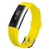 Fitbit Alta Band, UMTELE Soft Replacement Wristband with Metal Buckle Clasp for Fitbit Alta Smart Fitness Tracker, Yellow