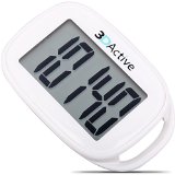 3DFitBud Simple Step Counter Walking 3D Pedometer with Lanyard, A420S (White)