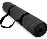 Spoga 1/4-Inch Anti-Slip Exercise Yoga Mat with Carrying Strap, Black