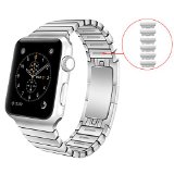 Apple Watch Band 42mm Silver,OULUOQI® Link Bracelet with Custom Butterfly Closure, Add and Remove Links without Any Tool, Replacement Metal Stainless Steel Strap for Apple Watch Sport & Edition 42mm