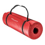 Reehut All-Purpose 1/2-Inch Extra Thick High Density Eco Friendly NBR Non-Slip – Best Exercise Yoga Mat with Carrying Strap for Fitness & Workout Red