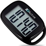 3DFitBud Simple Step Counter Walking 3D Pedometer with Lanyard, A420S (Black)