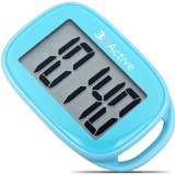 3DFitBud Simple Step Counter Walking 3D Pedometer with Lanyard, A420S (Blue)