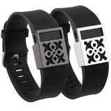 Henoda Band Cover for Fitbit Charge/Fitbit Charge HR Slim Designer Sleeve Protector Accessories (2PCS Black & Silver)