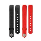 Fitbit Alta Accessories, Bluesim Fitbit Alta Classic Accessory Replacement Bands with Metal Clasp, Black& Red, Large