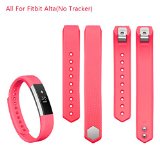 Vancle Fitbit Alta Bands, Newest Adjustable Replacement Bands for Fitbit Alta/ Fitbit Alta band/ Fitbit Alta Bands (with Metal Clasp,No Tracker)(Red,Small)