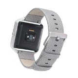 bayite Accessory 23mm Leather Band for Fitbit Blaze Smart Watch, Small, Grey 5.5 – 6.7 inches