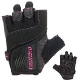 Contraband Pink Label 5137 Womens Weight Lifting Gloves w/ Grip-Lock Padding (PAIR) (Black, Medium)