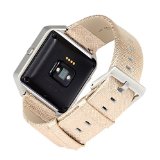 bayite Accessory 23mm Leather Band for Fitbit Blaze Smart Watch, Small, Gold, 5.5 – 6.7 inches