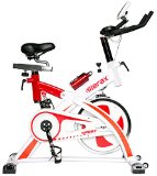 Merax® Spin Bike Training Cycle 40lb Flywheel White and Red (White and Red, 40 lb Flywheel)