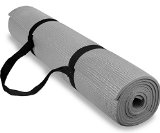 Spoga 1/4-Inch Anti-Slip Exercise Yoga Mat with Carrying Strap, Gray