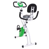 Ancheer Indoor Magnetic Folding Exercise Bike with Backrest Green