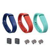 i-smile® 3PCS Replacement Bands with Metal Clasps for Fitbit Flex / Wireless Activity Bracelet Sport Wristband / Fitbit Flex Bracelet Sport Arm Band (Navy&Tangerine&Teal, Large)