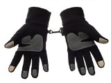 Metog® Winter Outdoor Sports Warm Fleece Gloves Touch Gloves Black L