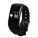 Jeemak 0.66″ OLED HR+ Regular Fit Activity Tracker Sleep monitor Anti-lost remote control smart bracelet wrist Remind Smart Sports Step Record Multi-function Light Wristband Black