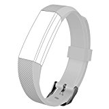 Fitbit Alta Band, UMTELE Soft Replacement Wristband with Metal Buckle Clasp for Fitbit Alta Smart Fitness Tracker, Gray