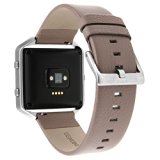 Fitbit Blaze Leather Band,Henoda 23mm Genuine Leather Bands Bracelet for Fitbit Blaze (Oxford Tan , L/G Size)