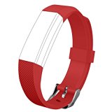 Fitbit Alta Band, UMTELE Soft Replacement Wristband with Metal Buckle Clasp for Fitbit Alta Smart Fitness Tracker, Red
