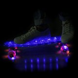 Gracelove 22” Crystal Clear Board LED Light Up Wheels Outdoor Complete Deck Skateboard