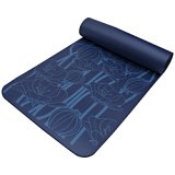 Fit Spirit 1/2 Inch Comfort NBR Exercise Yoga Mat w/ Premium Printed Designs – Blue Flower