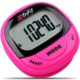 3DTriFit 3D Pedometer Activity Tracker with Built-in Clip | Pause & Resume Feature, 7-Day Memory, Accurately Track Steps, Calories, Miles/Km. Best Pedometer for Walking for Women, Men & Kids (Magenta)